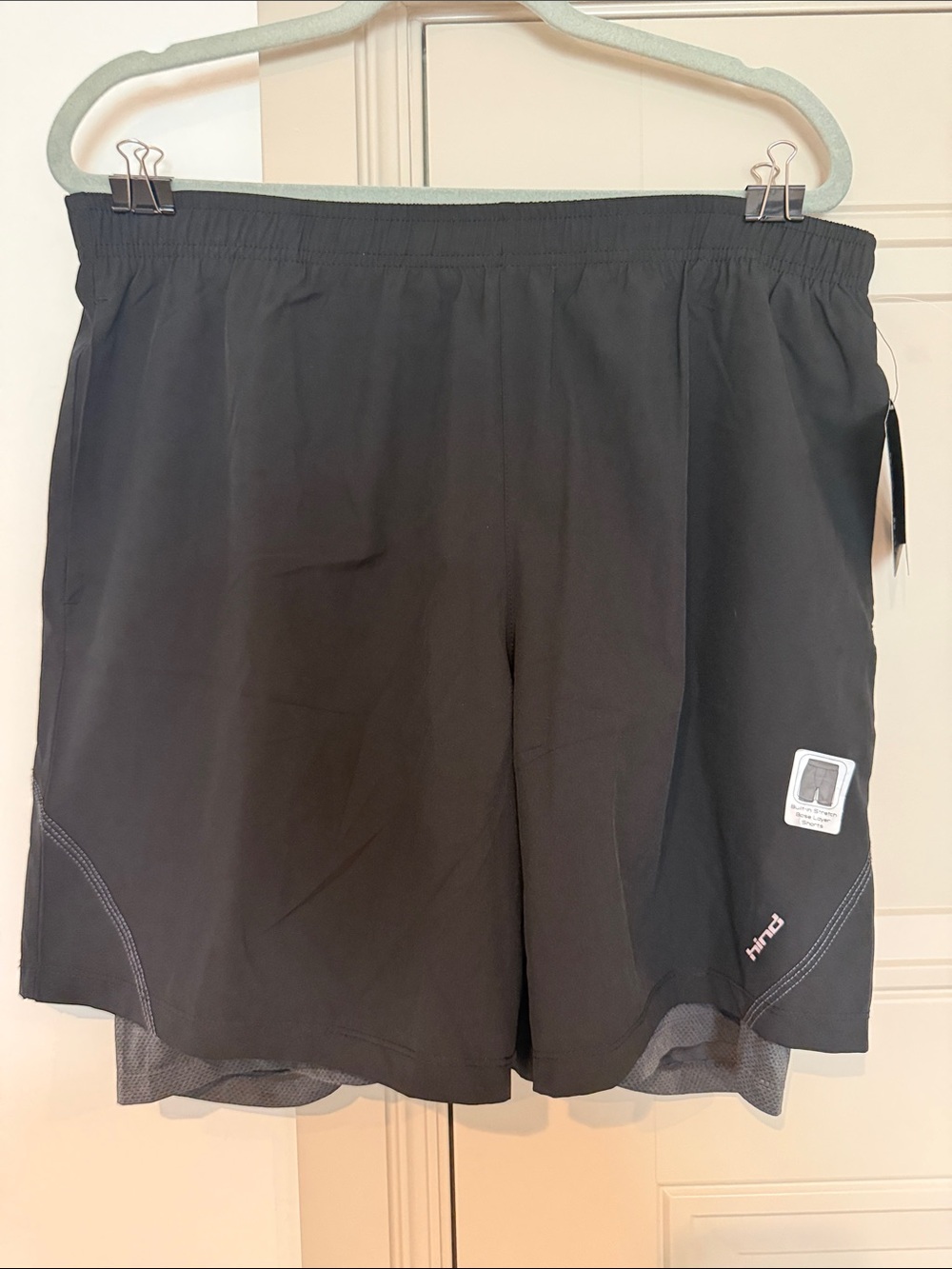 Hind Black Men's Lined Athletic Shorts Size Large NWT